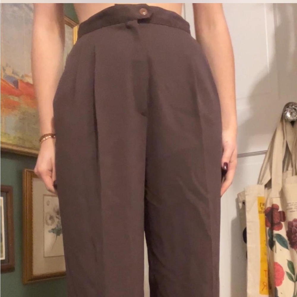 Vintage brown dress pants, small stain on the back